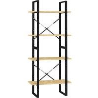 Berkfield Home 4-Tier Book Cabinet 60x30x140 cm Solid Pine Wood in Brown | Size: 60 x 30 x 140 cm