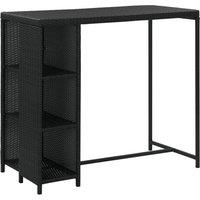 Berkfield Home 5 Piece Garden Bar Set with Cushions Poly Rattan Black