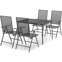 Berkfield Home 5 Piece Garden Dining Set Anthracite Steel in Black