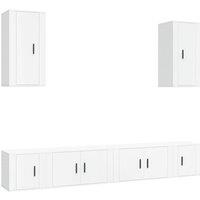 Berkfield Home 6 Piece TV Cabinet Set White Engineered Wood