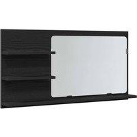Berkfield Home Bathroom Mirror Cabinet Black Oak 90x11x45 cm Engineered Wood | Size: 90 x 11 x 45 cm