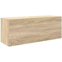 Berkfield Home Bathroom Wall Cabinet Sonoma Oak 80x25x30 cm Engineered Wood in Light Brown | Size: 80 x 25 x 30 cm