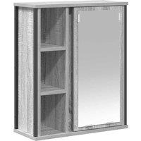 Berkfield Home Bathroom Wall Cabinet with Mirror Grey Sonoma 50x21x60 cm | Size: 50 x 21 x 60 cm