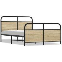 Berkfield Home Bed Frame Without Mattress 120x190 cm Small Double Sonoma Oak Wood in Light Brown