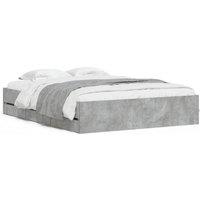 Berkfield Home Bed Frame Without Mattress 135x190 cm Double Smoked Oak Wood in Grey | Size: King