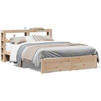 Berkfield Home Bed Frame with Headboard without Mattress 140x200 cm in Light Tan