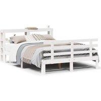 Berkfield Home Bed Frame with Headboard Frame White 120x190 cm Small Double