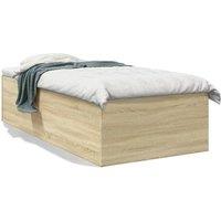 Berkfield Home Bed Frame without Mattress Sonoma Oak 100x200 cm in Light Brown