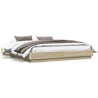Berkfield Home Bed Frame without Mattress Sonoma Oak 180x200 cm Super King in Light Tan