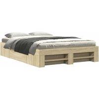 Berkfield Home Bed Frame without Mattress Sonoma Oak 140x200 cm Engineered Wood in Light Brown