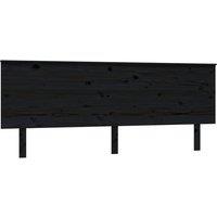 Berkfield Home Bed Headboard Black 204x6x82.5 cm Solid Wood Pine