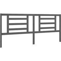 Berkfield Home Bed Headboard Grey 206x4x100 cm Solid Pine Wood | Size: 206 x 4 x 100 cm