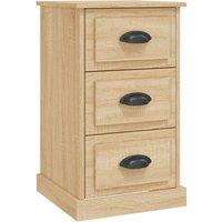 Berkfield Home Bedside Cabinet Sonoma Oak 39x39x67 cm Engineered Wood in Light Oak | Size: 39 x 39 x 67 cm
