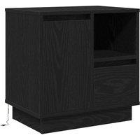 Berkfield Home Bedside Cabinet with LED Black Oak 50x34, 5x50 cm