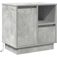 Berkfield Home Bedside Cabinet with LED Concrete Grey 50x34.5x50 cm