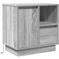 Berkfield Home Bedside Cabinet with LED Grey Sonoma 50x34, 5x50 cm