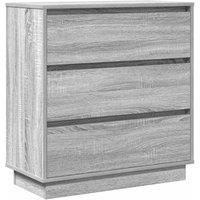 Berkfield Home Bedside Cabinet with LED Grey Sonoma 71x34, 5x75 cm Engineered Wood