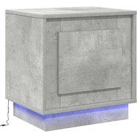 Berkfield Home Bedside Cabinet with LED Lights Concrete Grey 44x34, 5x45 cm