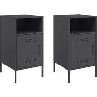 Berkfield Home Bedside Cabinets 2 pcs Black 36x39x68 cm Steel | Size: 36 x 39 x 68 cm