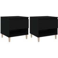 Berkfield Home Bedside Tables 2 pcs Black 50x46x50 Engineered Wood