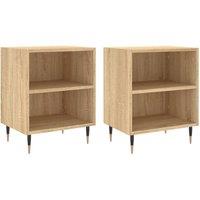 Berkfield Home Bedside Cabinets 2 pcs Sonoma Oak 40x30x50 cm Engineered Wood in Brown | Size: 40 x 30 x 50 cm