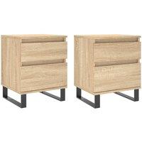 Berkfield Home Bedside Cabinets 2 pcs Sonoma Oak 40x35x50 cm Engineered Wood in Light Brown | Size: 40 x 35 x 50 cm