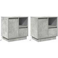 Berkfield Home Bedside Cabinets with LED 2 pcs Concrete Grey 50x34.5x50 cm