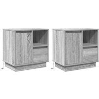 Berkfield Home Bedside Cabinets with LED 2 pcs Grey Sonoma 50x34, 5x50 cm