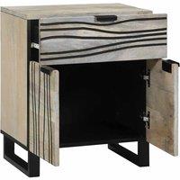 Berkfield Home Bedside Tables with Drawer White & Black 50 x 33 x 60 cm