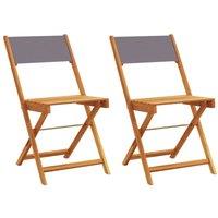 Berkfield Home Bistro Chairs 2 pcs Anthracite Solid Wood Acacia & Fabric