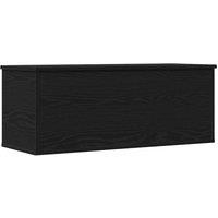 Berkfield Home Black Oak Storage Box - 90x35x35 cm - Engineered Wood | Size: 90 x 35 x 35 cm