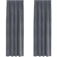 Berkfield Home Blackout Curtains with Top Tape 2 pcs Super Light Grey Velvet