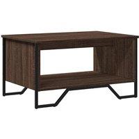 Berkfield Home Coffee Table Brown Oak 75x51x40 cm Engineered Wood | Size: 75 x 51 x 40 cm