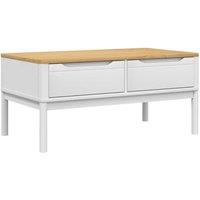 Berkfield Home Coffee Table FLORO White 99x55.5x45 cm Solid Pine Wood