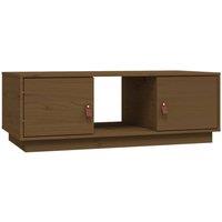 Berkfield Home Coffee Table Honey Brown 100x50x35 cm Solid Wood Pine | Size: 100 x 50 x 35 cm