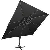 Berkfield Home Cantilever Garden Parasol with Double Top Black 400x300 cm