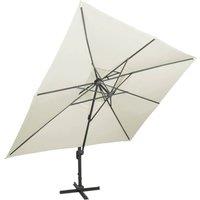 Berkfield Home Cantilever Garden Parasol with Double Top Sand 400x300 cm in Beige