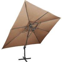 Berkfield Home Cantilever Garden Parasol with Double Top Taupe 400x300 cm