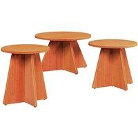 Berkfield Home Coffee Table 3 pcs Wax brown Solid pine wood