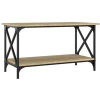 Berkfield Home Coffee Table Sonoma Oak 80x45x45 cm Engineered Wood & Iron in Brown | Size: 80 x 45 x 45 cm