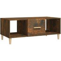 Berkfield Home Coffee Table Smoked Oak 102x50x40 cm Engineered Wood in Brown | Size: 102 x 50 x 40 cm