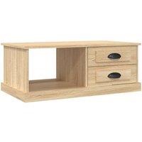 Berkfield Home Coffee Table Sonoma Oak 90x50x35 cm Engineered Wood in Light Brown | Size: 90 x 50 x 35 cm