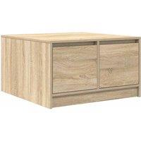 Berkfield Home Coffee Table with Drawers Sonoma Oak 70.5x70x40 cm in Light Brown