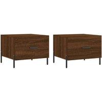 Berkfield Home Coffee Tables 2 pcs Brown Oak 50x50x40 cm Engineered Wood | Size: 50 x 50 x 40 cm