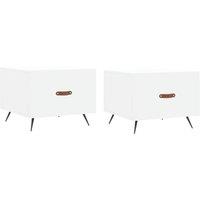 Berkfield Home Coffee Tables 2 pcs White 50x50x40 cm Engineered Wood | Size: 50 x 50 x 40 cm