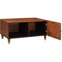 Berkfield Home Coffee Tables with Shelf Brown Cane & solid mango wood