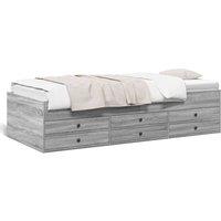 Berkfield Home Daybed with Drawers without Mattress Grey Sonoma 100x200 cm