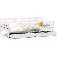 Berkfield Home Daybed with Drawers without Mattress White 90x200 cm Solid Wood