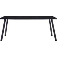 Berkfield Home Dining Table Black 160x80x75 cm Tempered Glass | Size: 160 x 80 x 75 cm
