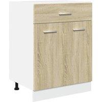 Berkfield Home Drawer Bottom Cabinet Lyon Sonoma Oak 60x46x81.5 cm Engineered Wood in Light Oak